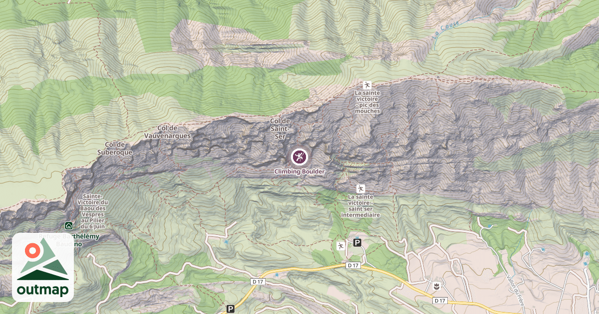 Map of Climbing Boulder