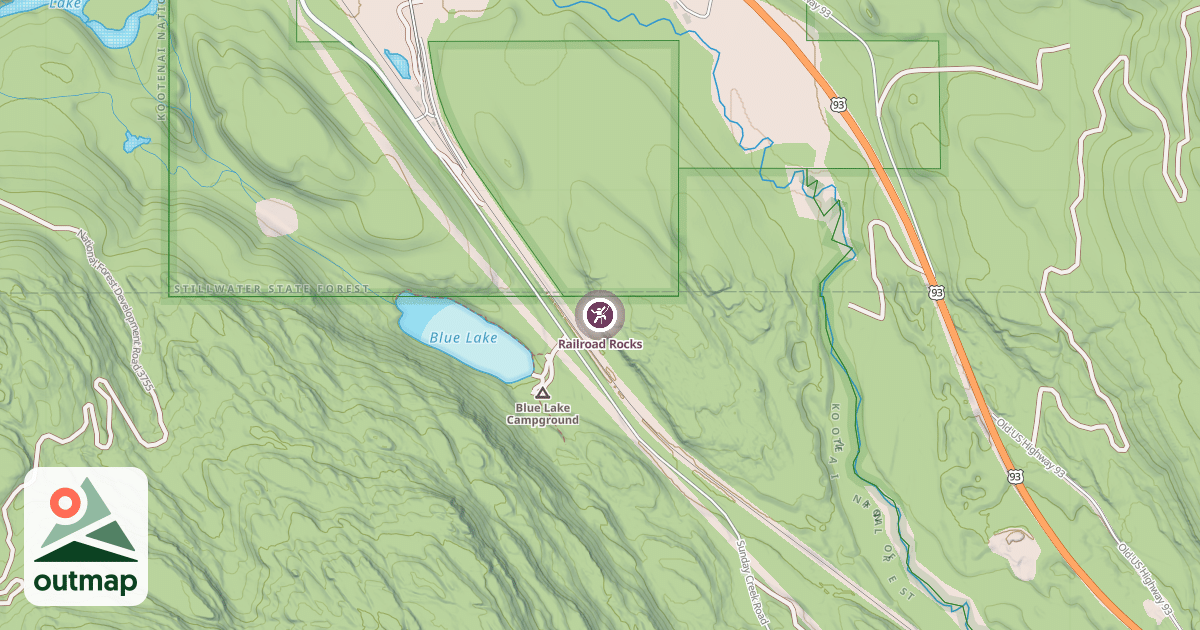 Map of Railroad Rocks