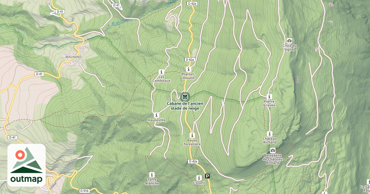 Map of Cabane de l'ancien stade de neige