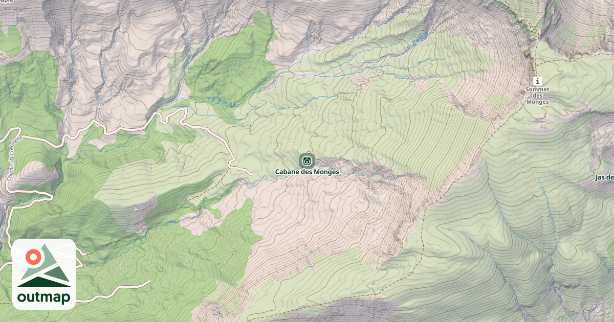 Map of Cabane des Monges