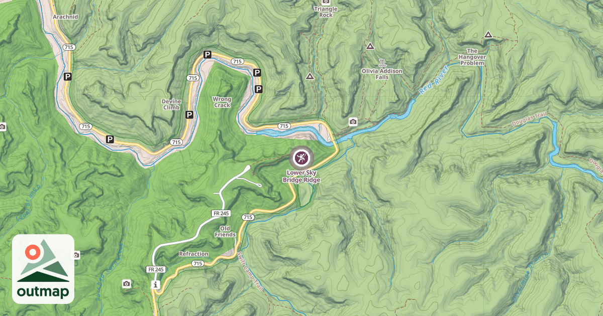 Map of Lower Sky Bridge Ridge