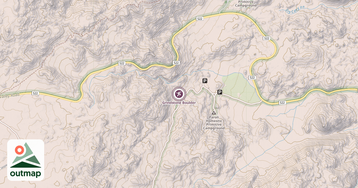 Map of Grindstone Boulder
