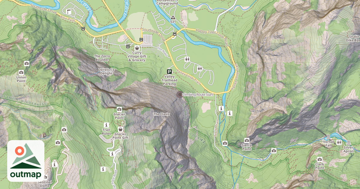 Map of Climbing Route Start