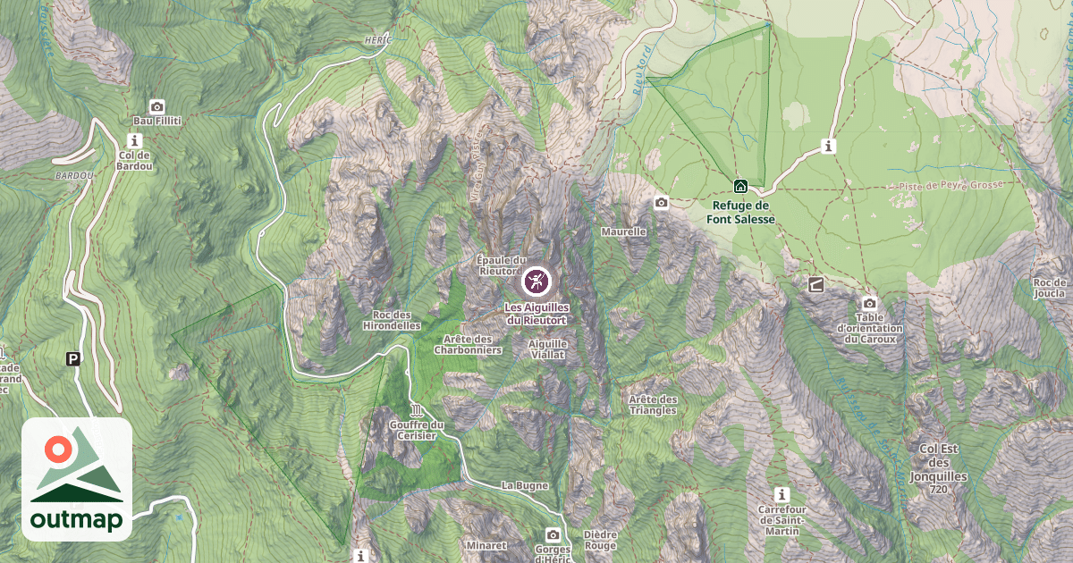 Map of Les Aiguilles du Rieutort