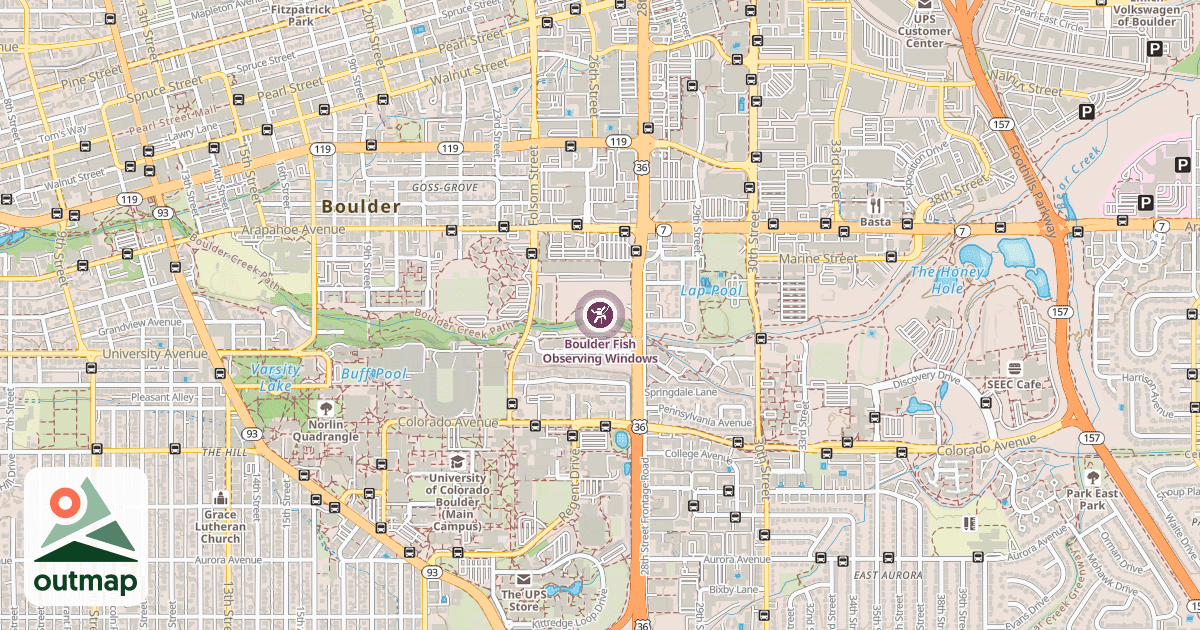Map of Boulder Fish Observing Windows