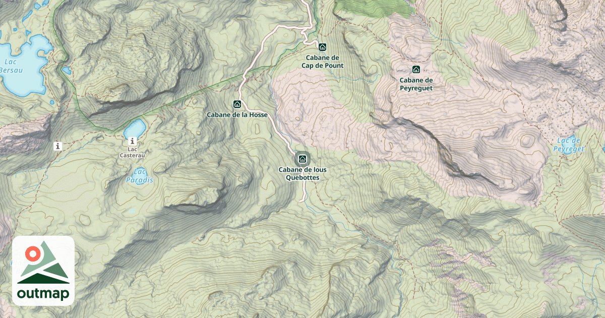Map of Cabane de lous Quebottes