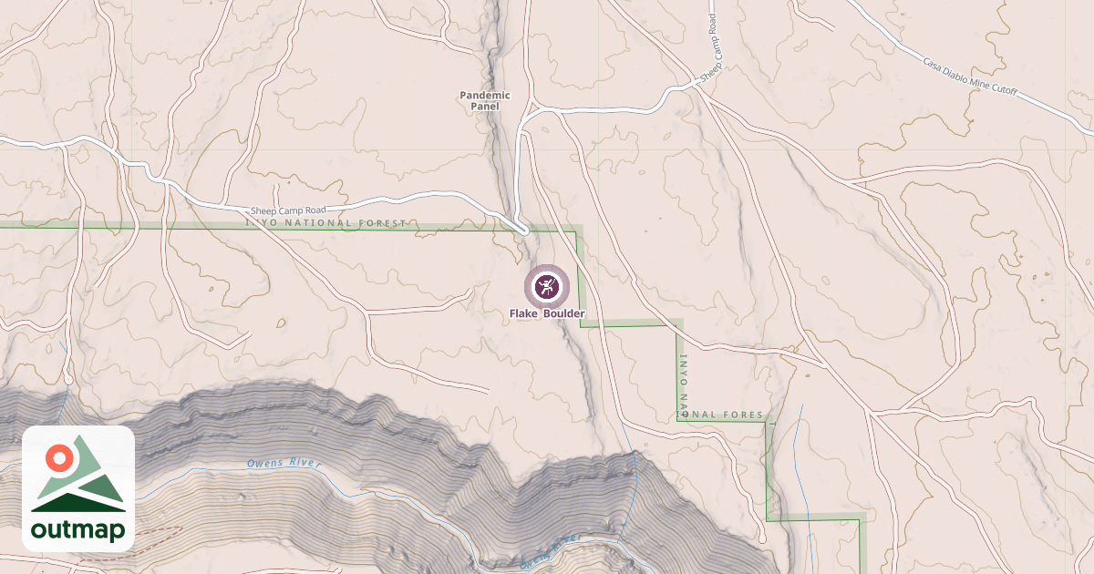 Map of Flake  Boulder