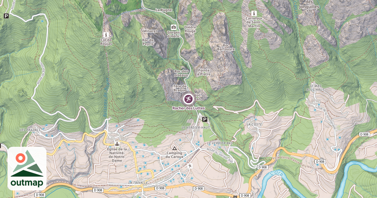 Map of Rocher des Luttes