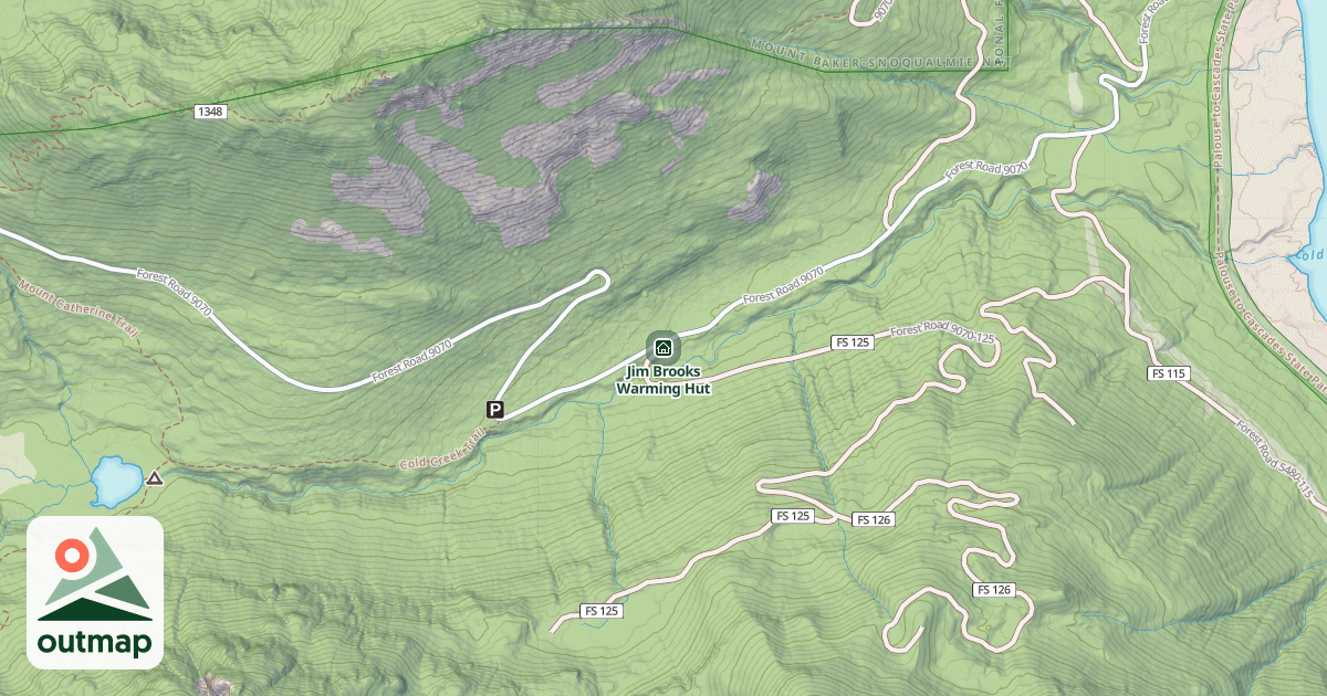 Map of Jim Brooks Warming Hut