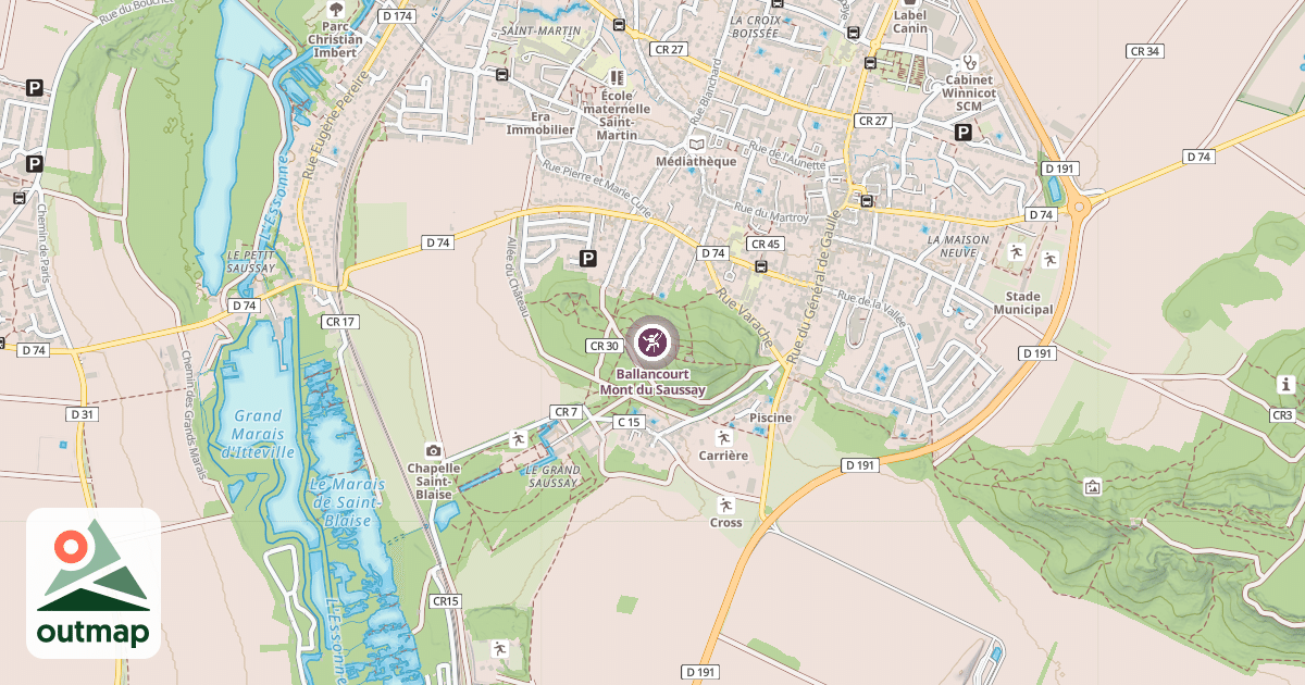 Map of Ballancourt Mont du Saussay