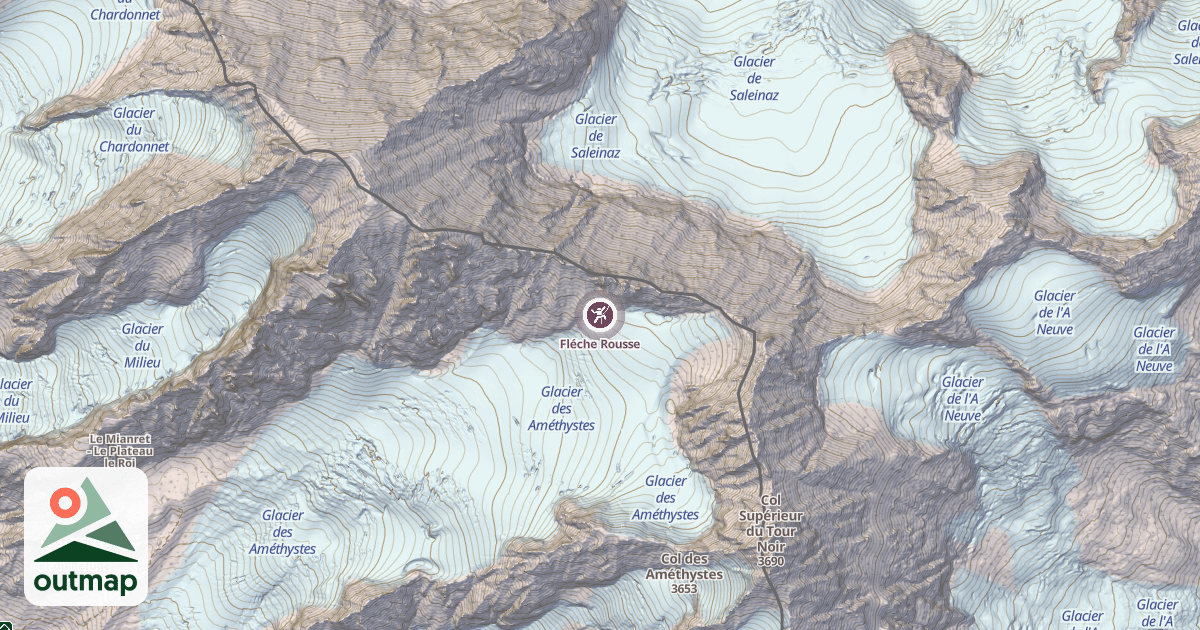 Map of Fléche Rousse