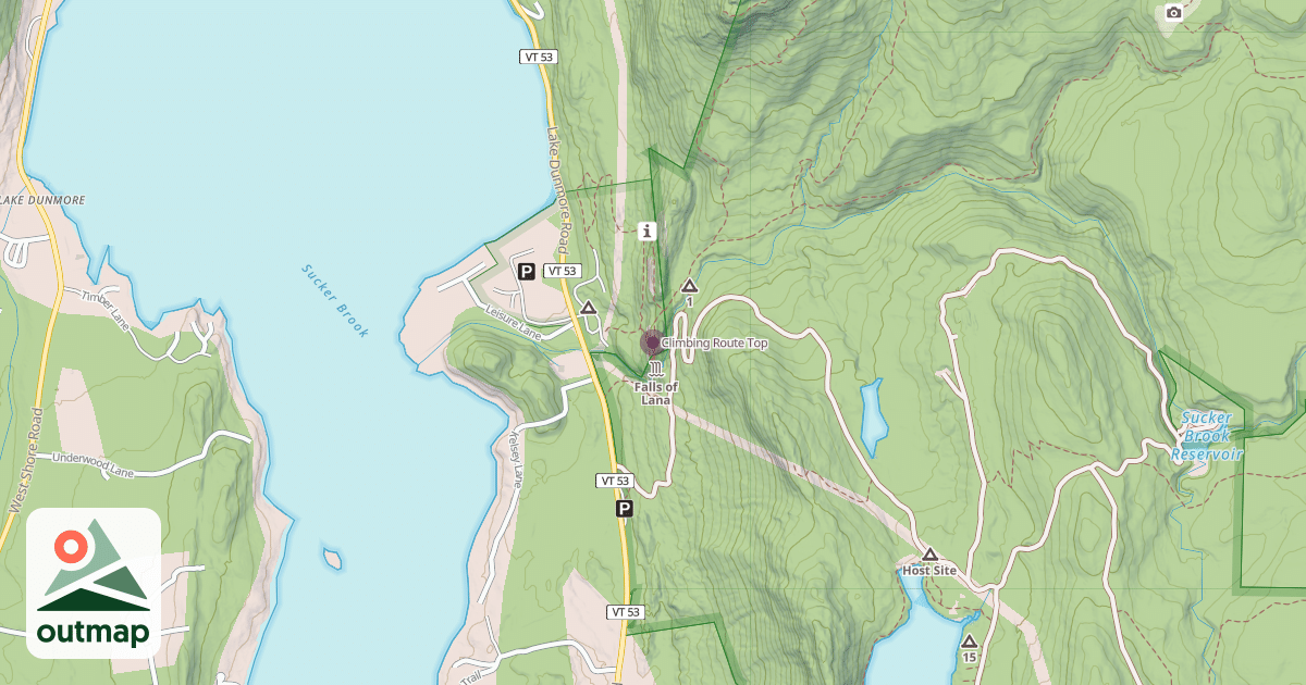 Map of Climbing Route Top
