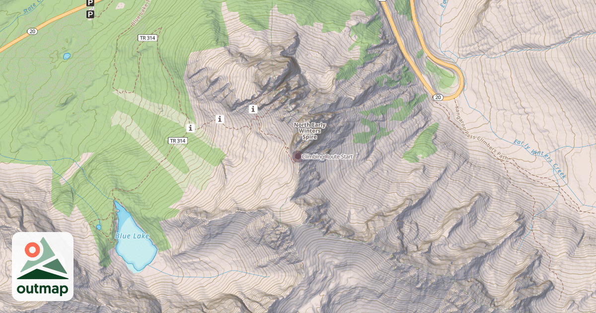 Map of Climbing Route Start
