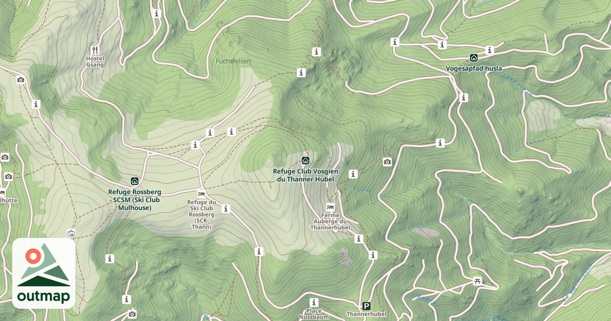 Map of Refuge Club Vosgien du Thanner Hubel