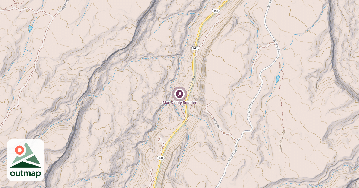 Map of Mac Daddy Boulder