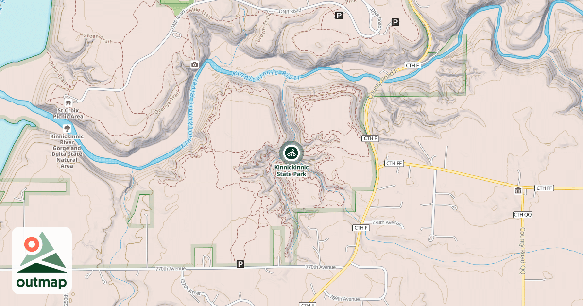 Map of Kinnickinnic State Park