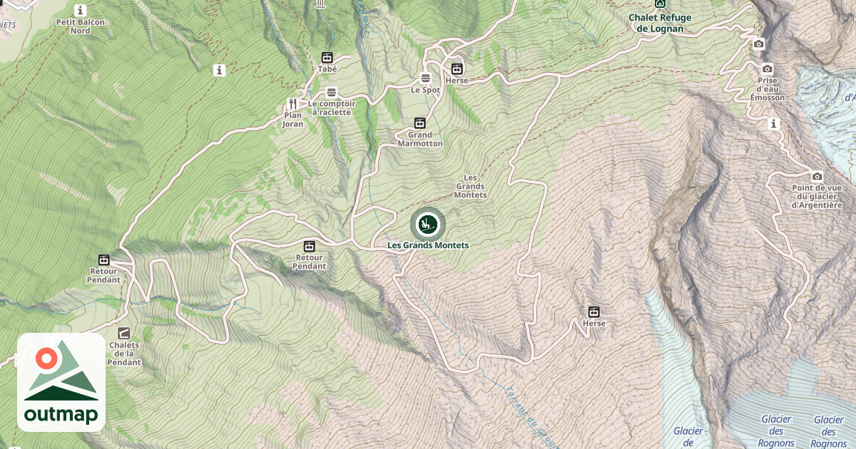 Map of Les Grands Montets