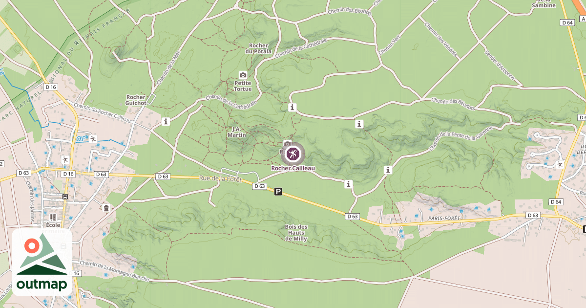Map of Rocher Cailleau