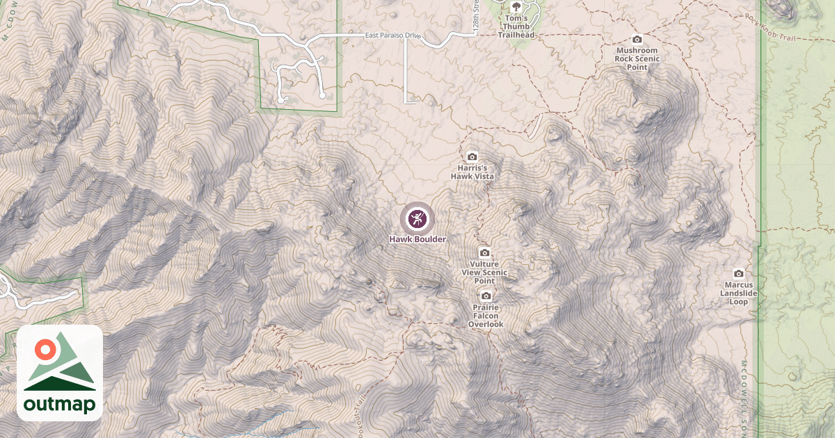 Map of Hawk Boulder