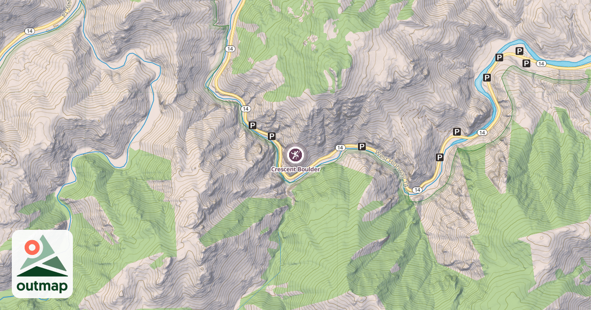 Map of Crescent Boulder