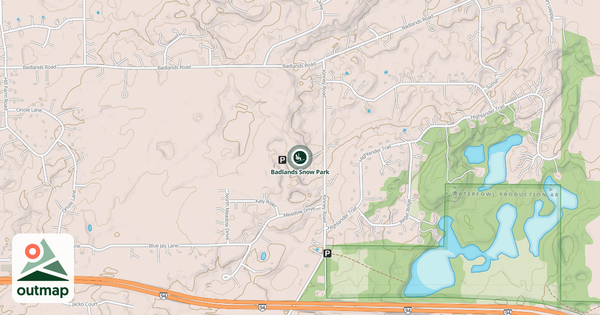Map of Badlands Snow Park