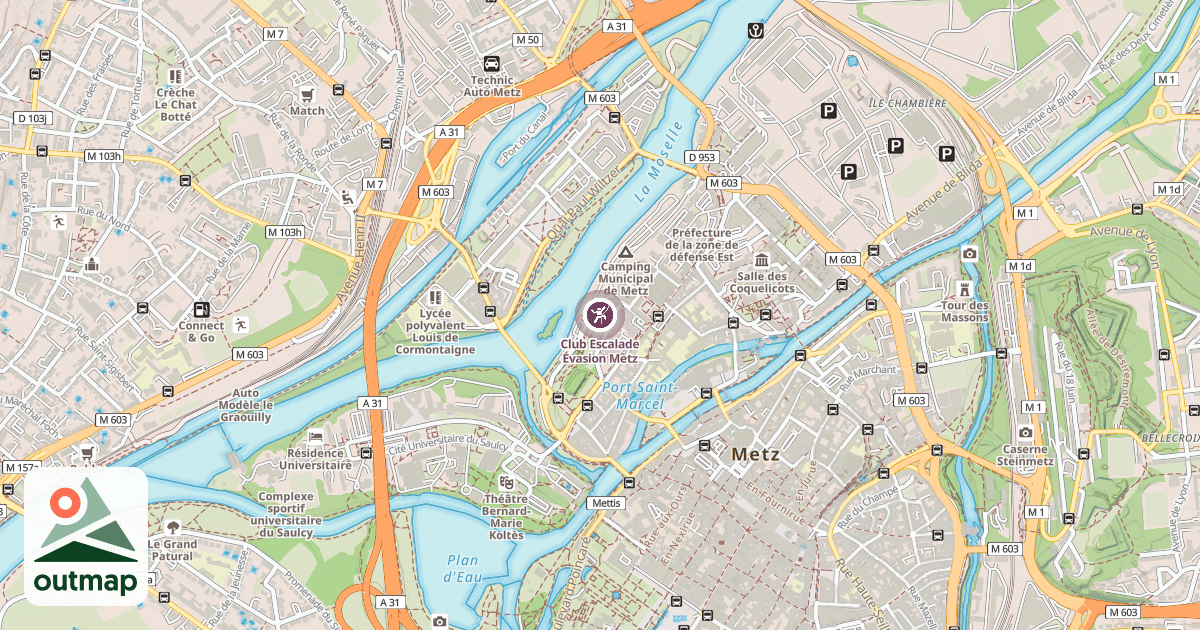 Map of Club Escalade Évasion Metz