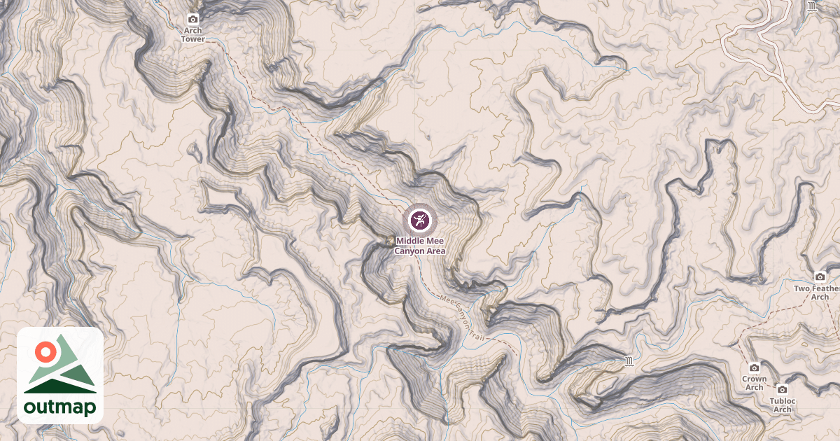 Map of Middle Mee Canyon Area