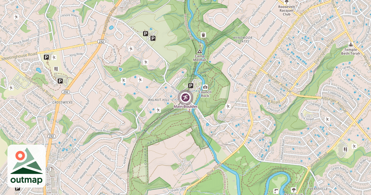 Map of Main Boulder