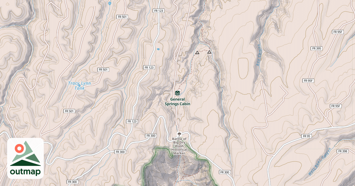Map of General Springs Cabin