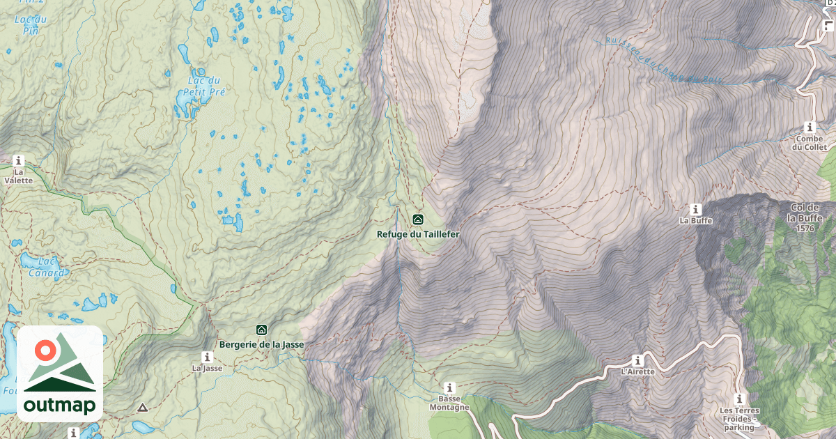 Map of Refuge du Taillefer