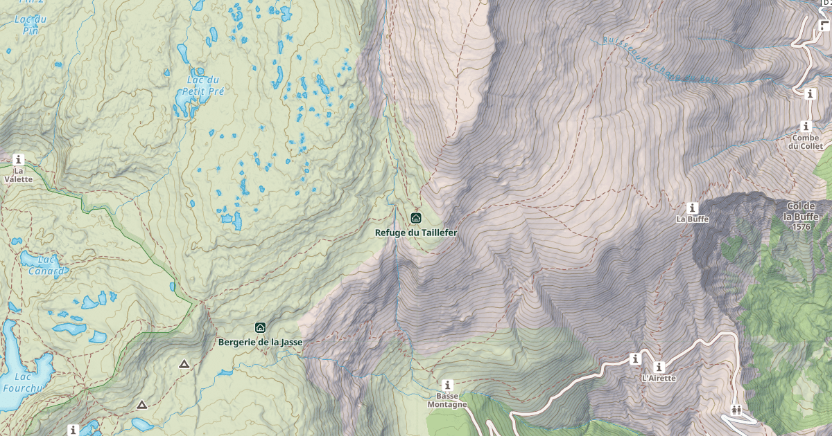 Map preview of Refuge du Taillefer