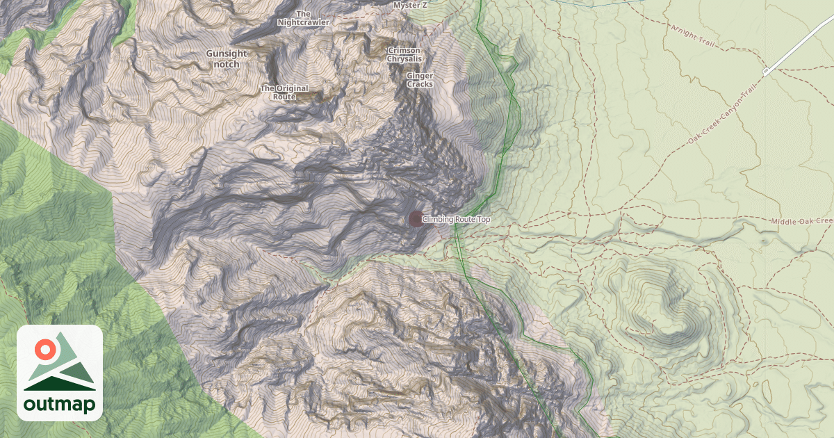 Map of Climbing Route Top