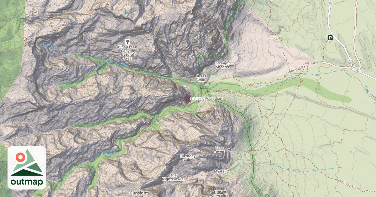 Map of Climbing Route Start
