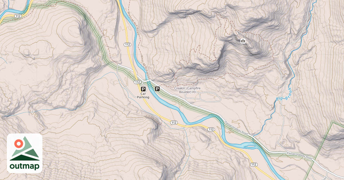 Map of Creakin' (Campfire Boulder)