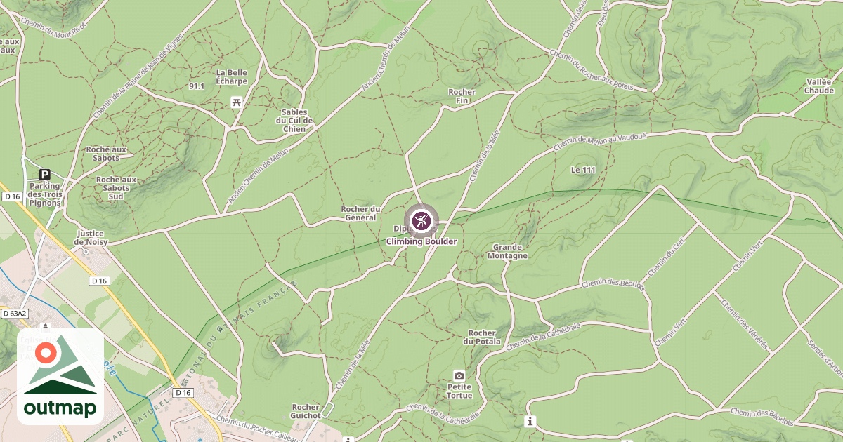 Map of Climbing Boulder