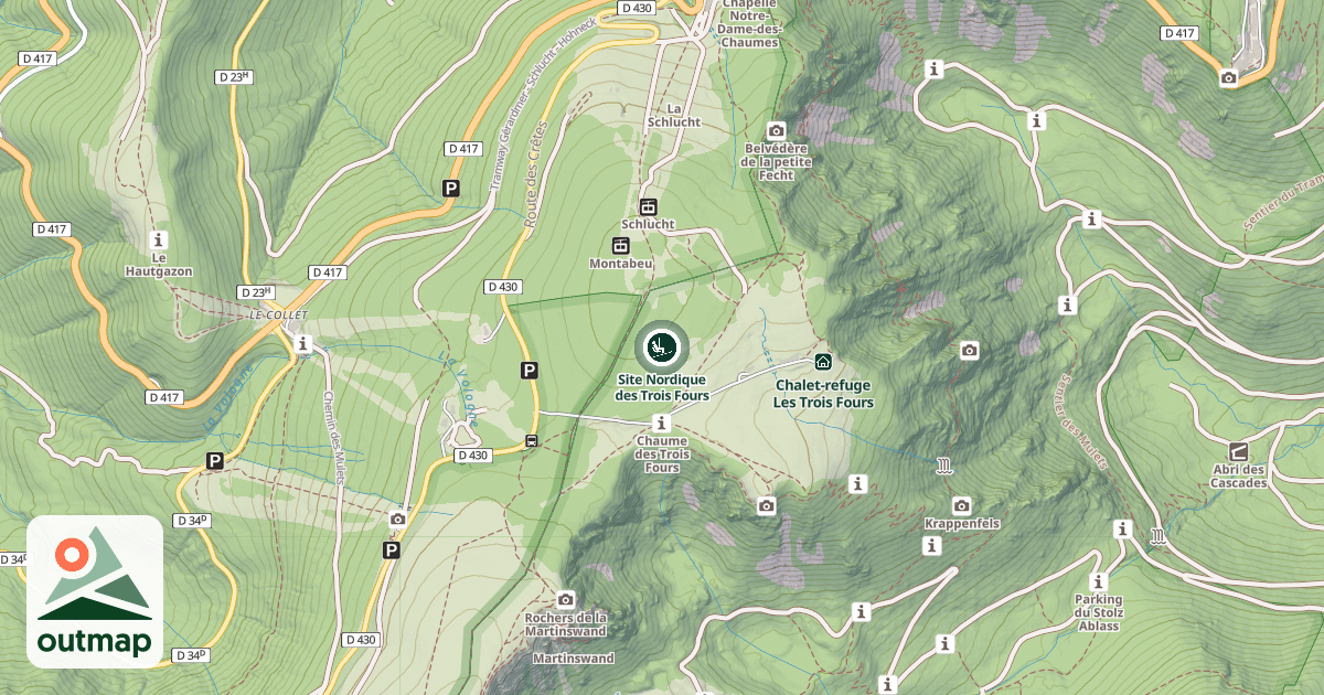 Map of Site Nordique des Trois Fours