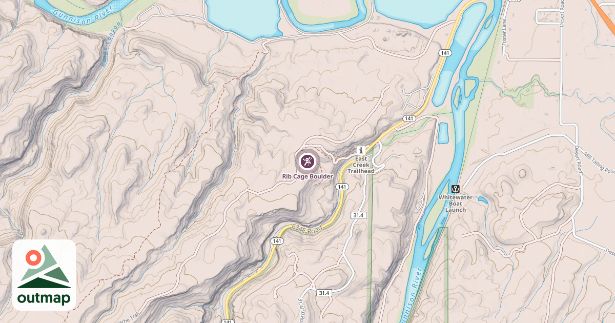 Map of Rib Cage Boulder