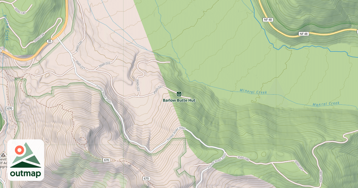 Map of Barlow Butte Hut
