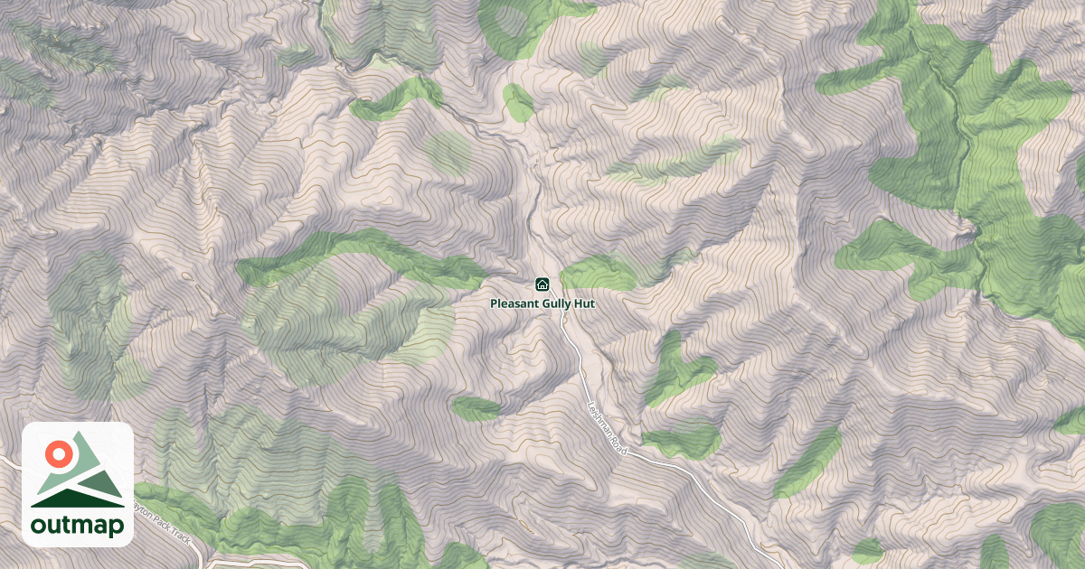 Map of Pleasant Gully Hut