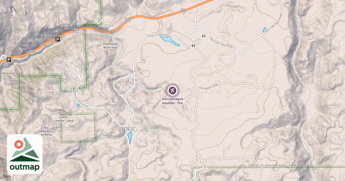 Map of Sarcophagus boulder, The