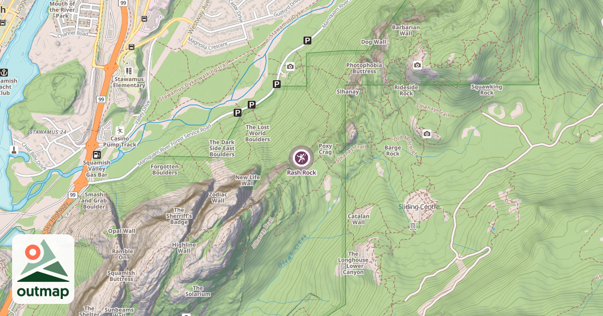 Map of Rash Rock