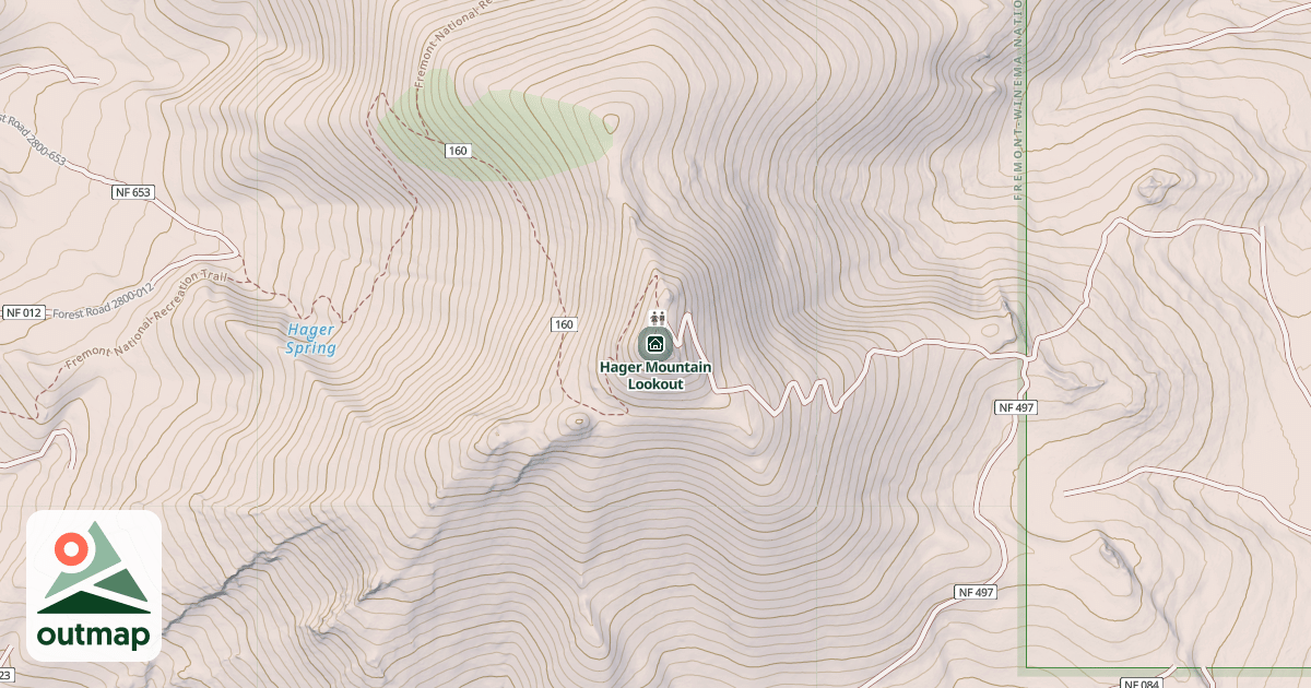 Map of Hager Mountain Lookout
