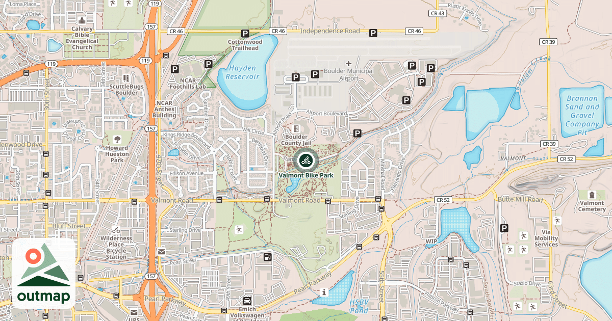 Map of Valmont Bike Park