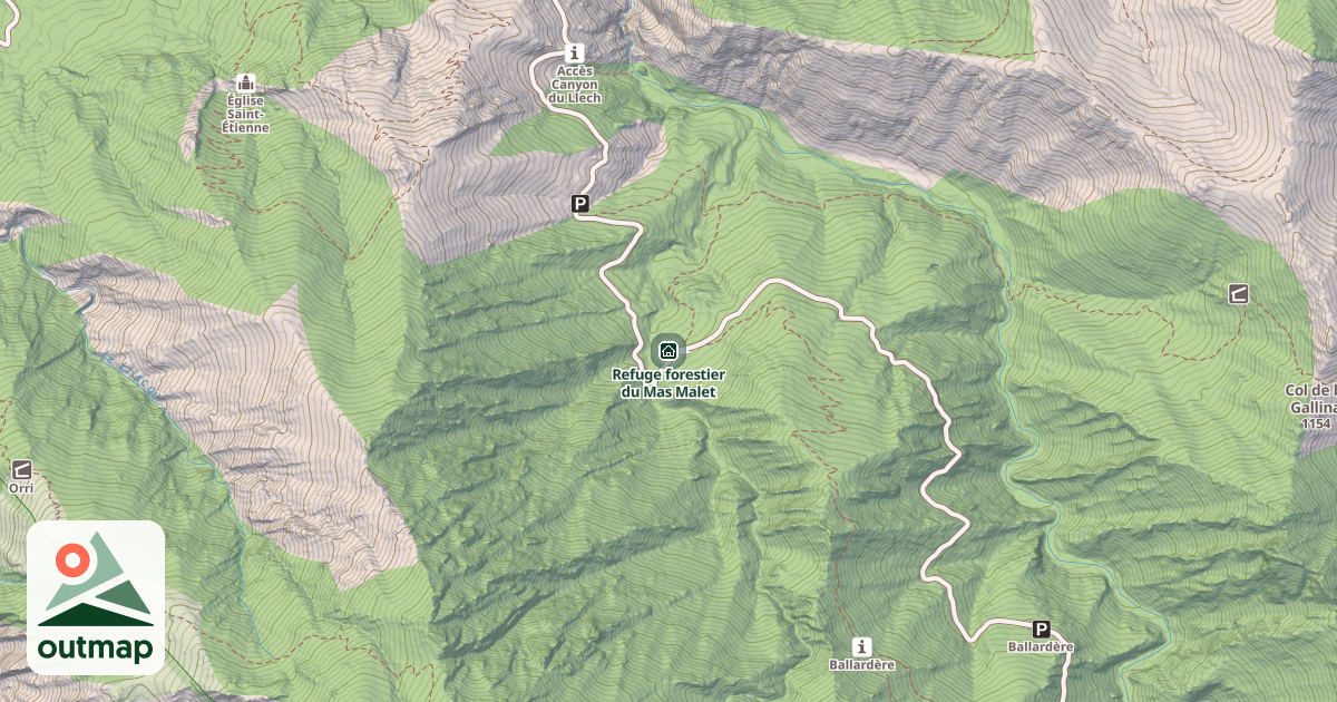 Map of Refuge forestier du Mas Malet