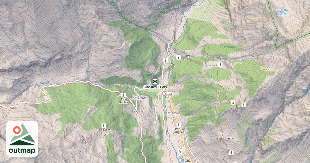 Map of Gîte des 3 Cols