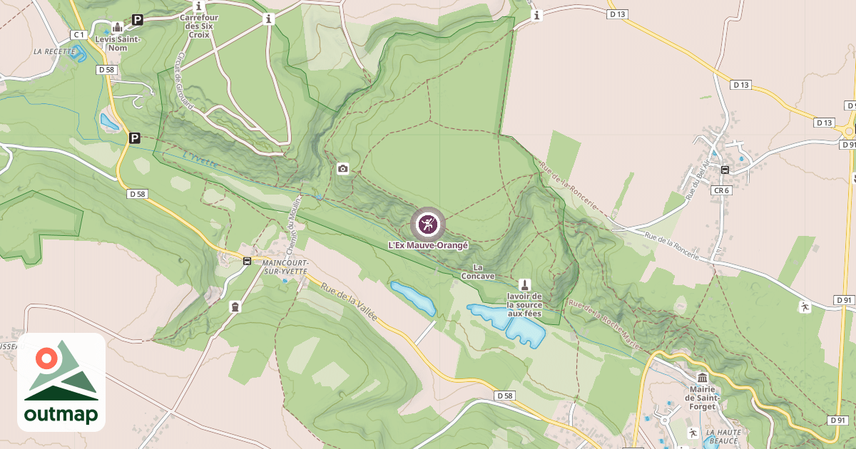 Map of L'Ex Mauve-Orangé