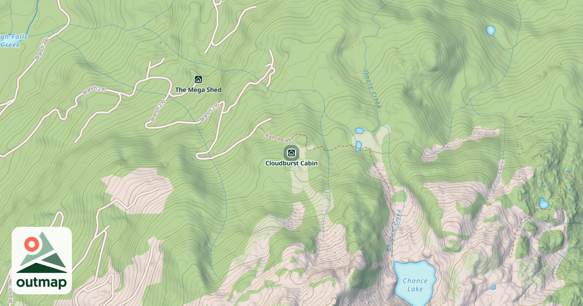 Map of Cloudburst Cabin