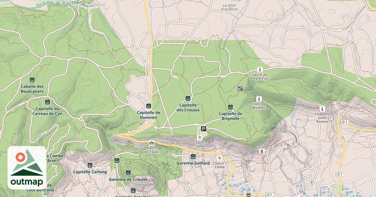 Map of Capitelle des Crouzas