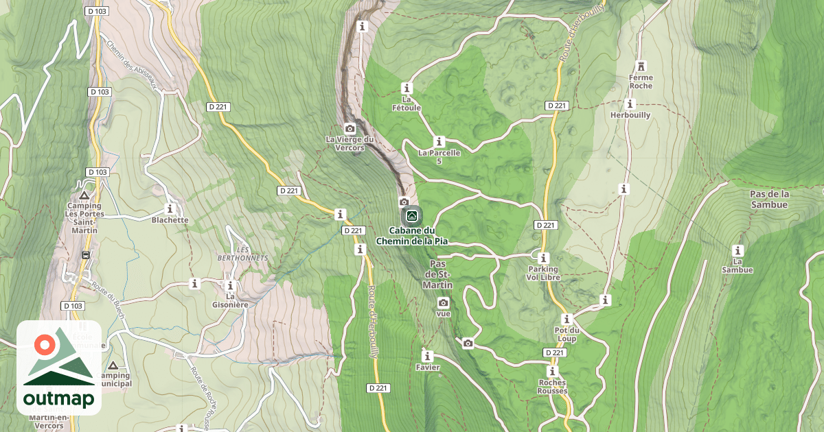 Map of Cabane du Chemin de la Pia