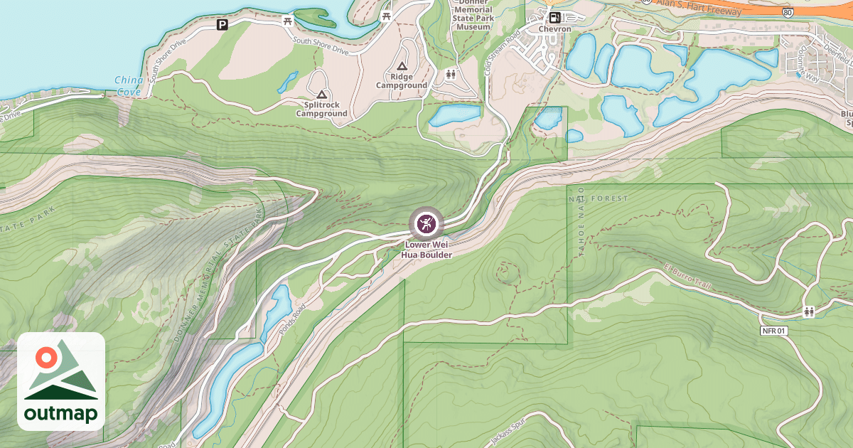 Map of Lower Wei Hua Boulder